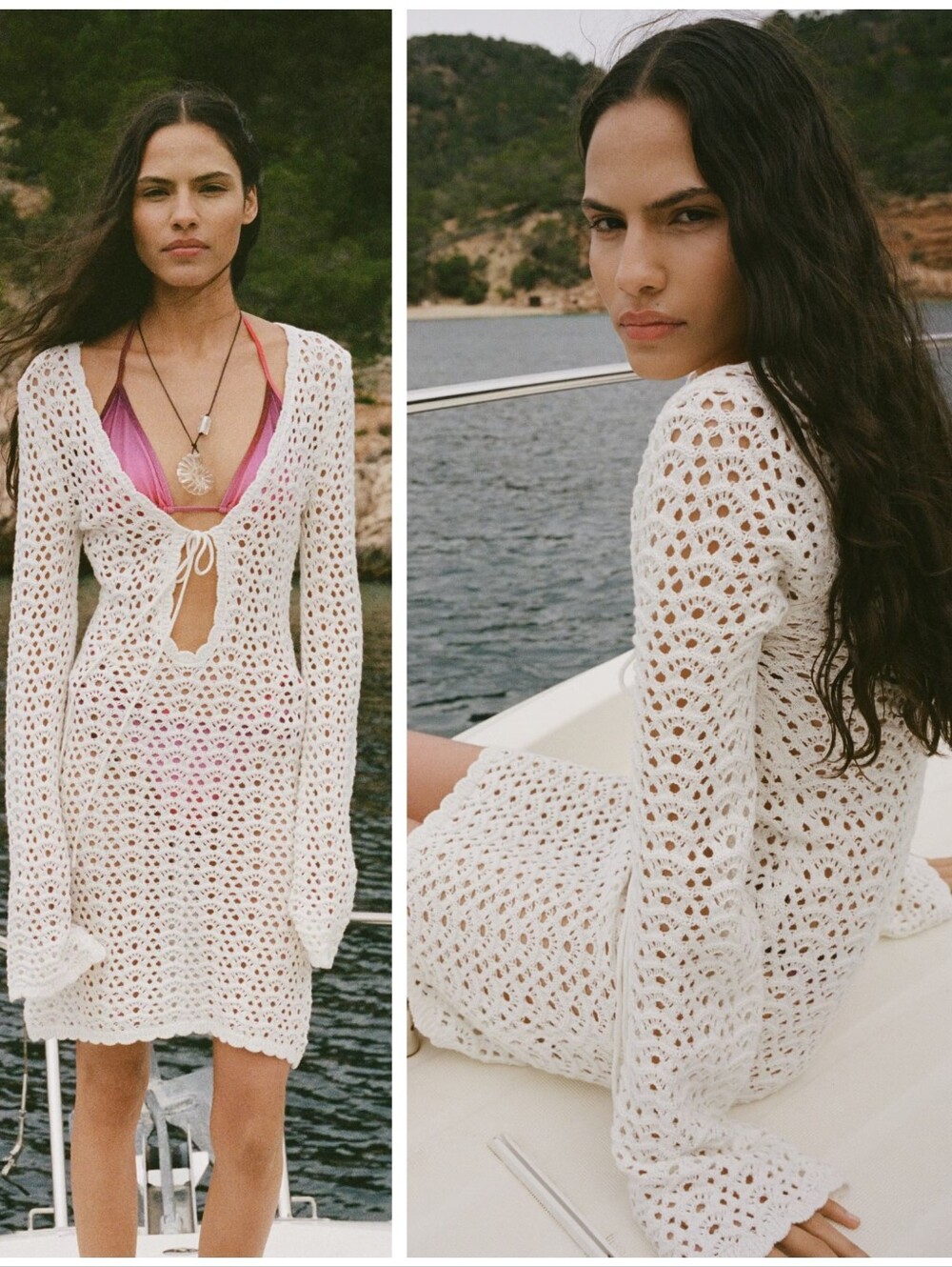 MANGO Crochet Dress